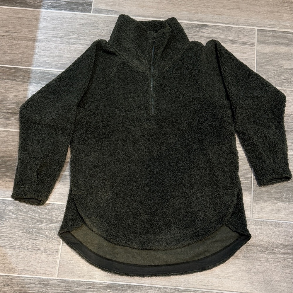 NWT All in Motion Medium Olive Women's Fleece Sherpa Tunic Jacket